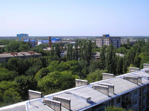 Вид с высотки в сторону улицы Каспарова