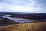 Вид с горы на реку Кубань.На заднем плане - микрорайон Северный